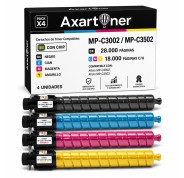 Compatible Pack x4 Ricoh Aficio MP-C3002 / MP-C3502 Cartuchos de Toner