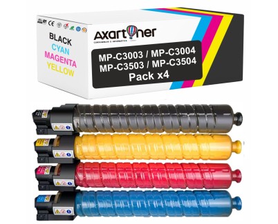 Compatible Pack x4 Ricoh Aficio MP-C3003 / MP-C3503 / MP-C3004 / MP-C3504 Cartuchos de Toner