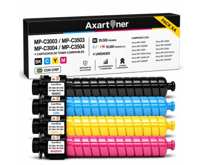 Compatible Pack x4 Ricoh Aficio MP-C3003 / MP-C3503 / MP-C3004 / MP-C3504 Cartuchos de Toner