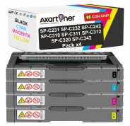 Compatible Pack x4 Ricoh Aficio SP-C231 / SP-C232 / SP-C242 / SP-C310 / SP-C311 / SP-C312 / SP-C320 / SP-C342 Cartuchos de Toner
