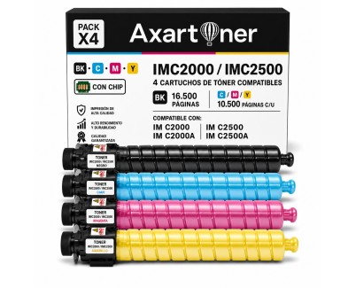 Compatible Pack x4 Ricoh IMC2000 / IMC2000A /  IMC2500 / IMC2500A Cartuchos de Toner