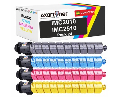 Compatible Pack x4 Ricoh IMC2010 / IMC2510 Cartuchos de Toner