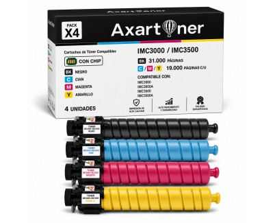Compatible Pack x4 Ricoh IMC3000 / IMC3000A / IMC3500 / IMC3500A Cartuchos de Toner