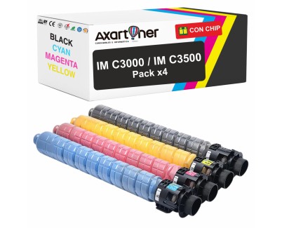 Compatible Pack x4 Ricoh IMC3000 / IMC3000A / IMC3500 / IMC3500A Cartuchos de Toner