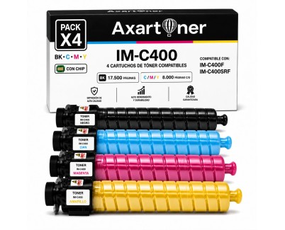 Compatible Pack x4 Ricoh IMC400 / IMC400F / IMC400SRF Cartuchos de Toner