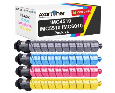 Compatible Pack x4 Ricoh IMC4510 / IMC4510A / IMC5510 / IMC5510A / IMC6010 / IMC6010A Cartuchos de Toner