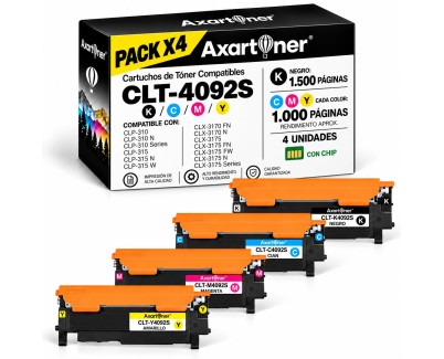 Compatible Pack x4 Samsung CLP315 / CLP310 / CLX3170 / CLX3175 Cartuchos de Toner