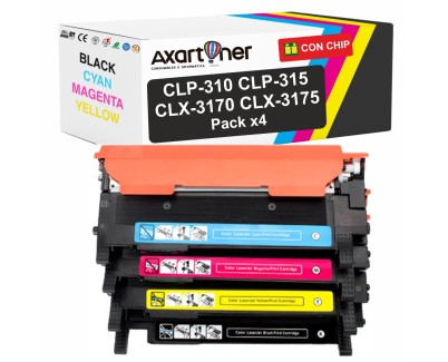 Compatible Pack x4 Samsung CLP315 / CLP310 / CLX3170 / CLX3175 Cartuchos de Toner