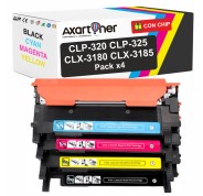 Compatible Pack x4 Samsung CLP325 / CLP320 / CLX3180 / CLX3185 Cartuchos de Toner