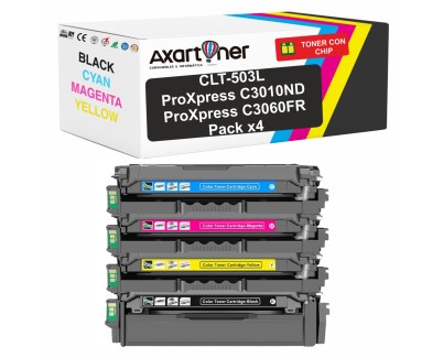 Compatible Pack x4 Samsung CLT-503L CLT-K503L CLT-C503L CLT-M503L CLT-Y503L Cartuchos de Toner para Samsung ProXpress C3010ND, C3060FR