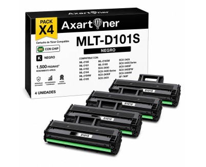 Compatible Pack x4 Samsung ML-2160 / SCX-3405 Negro Cartucho de Toner MLT-D101S