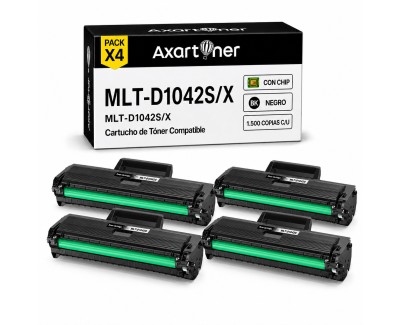 Compatible Pack x4 Samsung MLT-D1042S/X SU737A / SU738A Negro Cartucho de Toner para ML-1660, ML-1661, ML-1667, ML-1665, ML-1675, ML-1666, ML-1865, ML-1865W, SCX-3200, SCX-3205W, SCX-3201