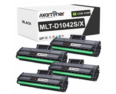 Compatible Pack x4 Samsung MLT-D1042S/X SU737A / SU738A Negro Cartucho de Toner para ML-1660, ML-1661, ML-1667, ML-1665, ML-1675, ML-1666, ML-1865, ML-1865W, SCX-3200, SCX-3205W, SCX-3201