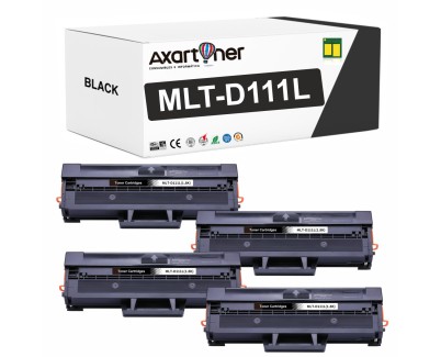 Compatible Pack x4 Samsung MLT-D111L Negro Cartucho de Toner SU799A para Samsung Xpress SL M2026 M2070 M2020W M2021W M2020 M2022 M2022W M2026W M2070W M2070F M2070FW