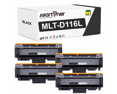 Compatible Pack x4 Samsung MLT-D116L Negro Cartucho de Toner SU828A para Samsung Xpress M2620D M2620ND M2625D M2625F M2625FN M2625N M2626 M2675F M2675FN M2676 M2820D M2820DW M2820ND M2825DW M2825ND M2826 M2830DW