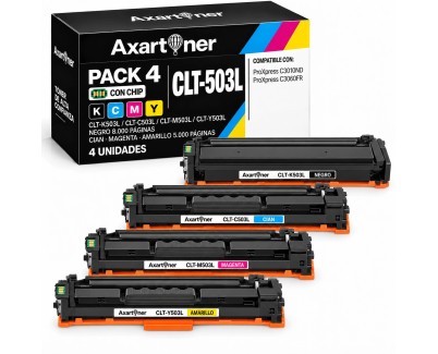 Compatible Pack x4 Samsung ProXpress C3010ND / C3060FR Cartuchos de Toner CLT-503L CLT-K503L CLT-C503L CLT-M503L CLT-Y503L