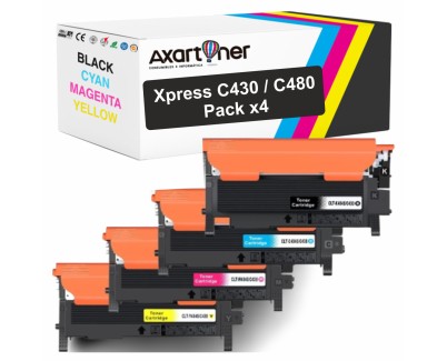 Compatible Pack x4 Samsung Xpress C430 / C480 Cartuchos de Toner CLT-P404 C / ELS