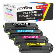 Compatible Pack x4 Samsung CLP-415 CLP-415N CLP-415NW CLX-4195 CLX-4195FN CLX-4195FW CLX-4195N Xpress C1810W C1860 C1860FW Cartuchos de Toner CLT-P504C / SU400A