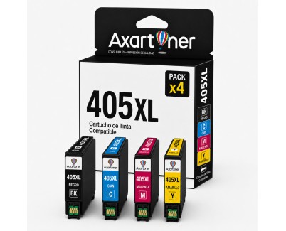 Compatible Pack x4 Tinta Epson 405XL para WorkForce Pro WF3820, 3825, 3830, 4820, 4825, 4830, 7830, 7835, 7840