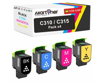 Compatible Pack x4 Xerox C310 / C315 XL Cartuchos de Toner