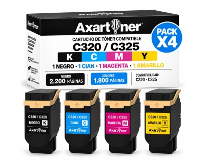 Compatible Pack x4 Xerox C320 / C325 Cartuchos de Toner