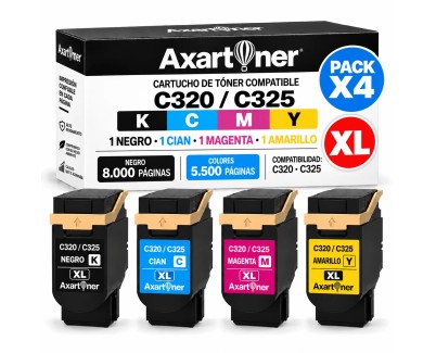 Compatible Pack x4 Xerox C320 / C325 XL Cartuchos de Toner Alta Capacidad