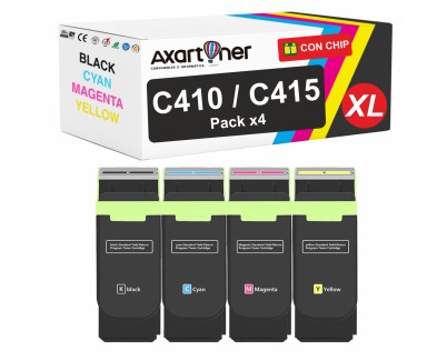 Compatible Pack x4 Xerox C410 / VersaLink C415 XL Cartuchos de Toner