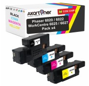 Compatible Pack x4 Xerox Phaser 6020 / 6022 - WorkCentre 6025 / 6027 Cartuchos de Toner