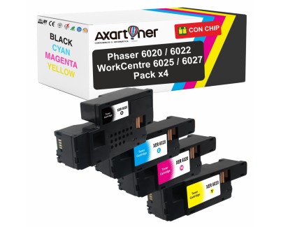 Compatible Pack x4 Xerox Phaser 6020 / 6022 - WorkCentre 6025 / 6027 Cartuchos de Toner