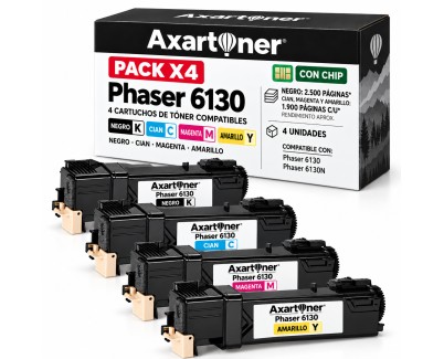 Compatible Pack x4 Xerox Phaser 6130 / 6130N Cartuchos de Toner