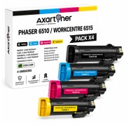 Compatible Pack x4 Xerox Phaser 6510 / Xerox WorkCentre 6515 Cartuchos de Toner (alta capacidad)