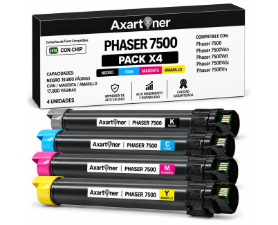 Compatible Pack x4 Xerox Phaser 7500 Cartuchos de Toner