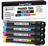 Compatible Pack x4 Xerox Phaser 7800 Cartuchos de Toner