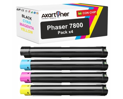 Compatible Pack x4 Xerox Phaser 7800 Cartuchos de Toner