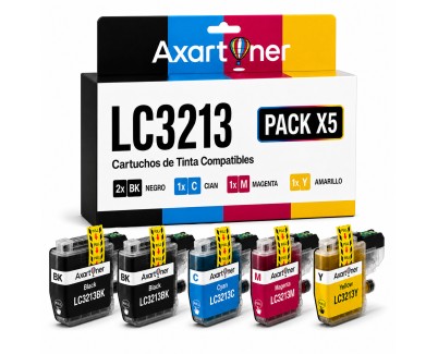 Compatible Pack x5 Brother LC3213 / LC3211 Cartuchos de Tinta LC-3213 / LC-3211