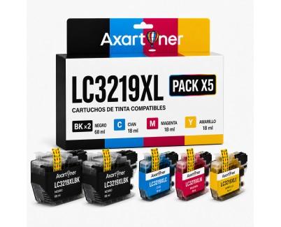 Compatible Pack x5 Brother LC3219 XL / LC3217 Cartuchos de Tinta LC-3219XL
