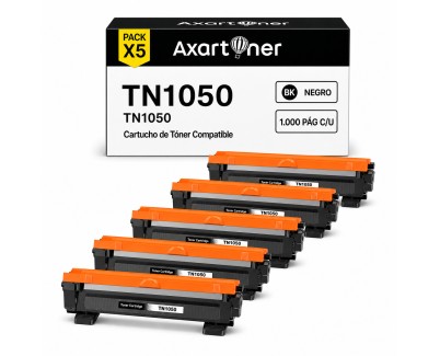 Compatible Pack x5 Brother TN1050 Negro Cartuchos de Toner para Brother HL-1110 HL-1112 HL-1212 HL-1210 DCP-1510 DCP-1610 DCP-1612 DCP-1512 MFC-1810 MFC-1910