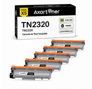 Compatible Pack x5 Brother TN2320 Negro Cartuchos de Toner para Brother MFC-L2700DW HL-L2300D HL-L2340DW DCP-L2520DW DCP-L2500D DCP-L2540DN MFC-L2720DW MFC-L2740DW
