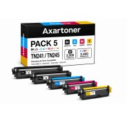 Compatible Pack x5 Brother TN241 / TN245 Cartuchos de Toner para Brother DCP: 9015CDW 9017CDW 9020CDW 9022CDW / HL: 3140CW 3142CW 3150CDW 3152CDW 3170CDW 3172CDW / MFC: 9140CDN 9142CDN 9330CDW 9332CDW 9340CDW 9342CDW