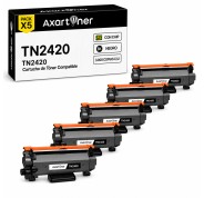 Compatible Pack x5 Brother TN2420 Negro - CON CHIP - Cartucho de Toner TN-2420 para Brother HL-L2310D HL-L2350DN HL-L2530DW HL-L2370DN HL-L2375DW DCP-L2510D MFC-L2710DN MFC-L2730DW MFC-L2750DW