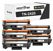 Compatible Pack x5 Brother TN2420 Negro - CON CHIP - Cartucho de Toner TN-2420 para Brother HL-L2310D HL-L2350DN HL-L2370DN HL-L2375DW DCP-L2510D DCP-L2530DW MFC-L2710DN MFC-L2730DW MFC-L2750DW