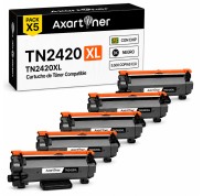Compatible Pack x5 Brother TN2420 XL Negro - CON CHIP - Cartucho de Toner TN-2420 (ALTA CAPACIDAD / JUMBO) para Brother HL-L2310D HL-L2350DN HL-L2530DW HL-L2370DN HL-L2375DW DCP-L2510D MFC-L2710DN MFC-L2730DW MFC-L2750DW