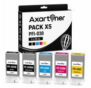Compatible Pack x5 Canon PFI030 / PFI-030 Cartuchos de Tinta para Canon imagePROGRAF TA-20 / TA-20 MFP L24 ei / TA-30