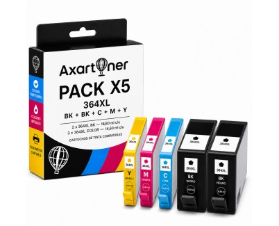 Compatible Pack x5 HP 364XL Cartuchos de Tinta