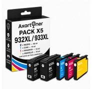 Compatible Pack x5 HP 932XL / 933XL Cartuchos de Tinta