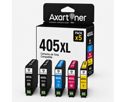 Compatible Pack x5 Tinta Epson 405XL para WorkForce Pro WF3820, 3825, 3830, 4820, 4825, 4830, 7830, 7835, 7840