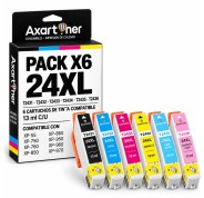 Compatible Pack x6 Epson T2431/2/3/4/5/6 - 24XL Cartuchos de Tinta para Expression Photo XP-55 XP-750 XP-760 XP-850 XP-860 XP-950 XP-960 XP-970