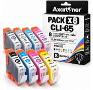 Compatible Pack x8 Canon CLI-65 / CLI65 Cartuchos de Tinta para Canon Pixma PRO-200