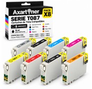Compatible Pack x8 Epson T0870 / 1 / 2 / 3 / 4 / 7 / 8 / 9  Cartuchos de Tinta para Stylus Photo R1900