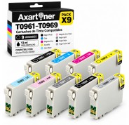 Compatible Pack x9 Epson T0961 / 2 / 3 / 4 / 5 / 6 / 7 / 8 / 9 Cartuchos de Tinta para Stylus Photo R2880